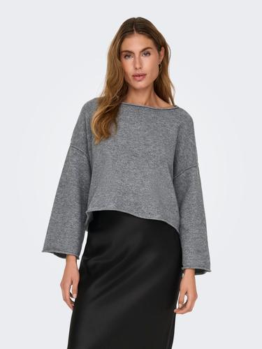 JDYRUE LIFE L/S BOAT NECK PULL KNT NOOS XL Knit Fit - Medium Grey Melange