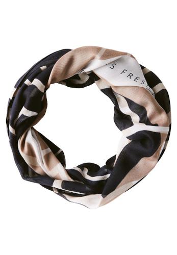 Gemusterter Loop-Schal Blau One size