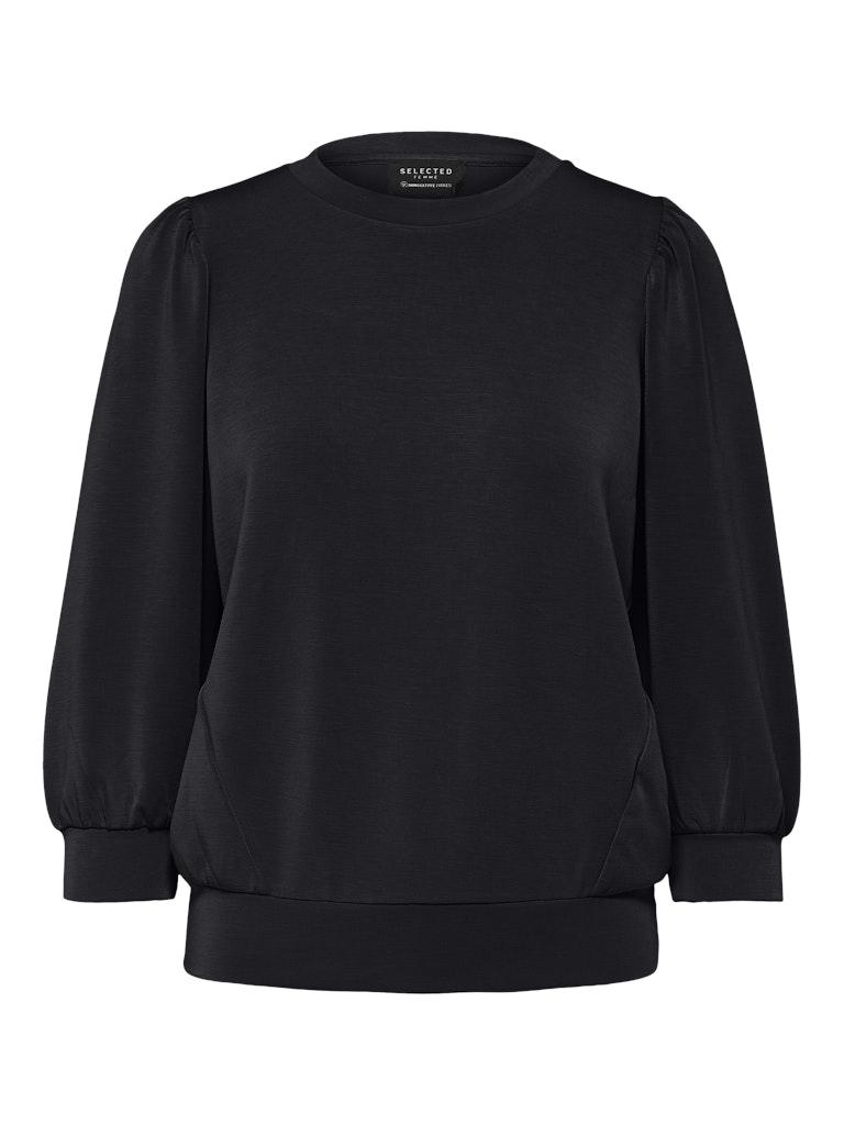 SLFTENNY 3/4 SWEAT TOP NOOS Schwarz M