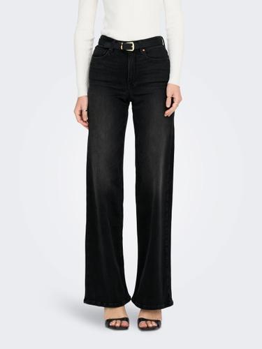 ONLMADISON BLUSH HW WIDE DNM CRO099 NOOS S/32 Weiter Beinschnitt - Washed Black