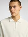 SLHCRAN SS KNIT STRUCTURE HALF ZIP POLO M Normal geschnitten - Egret