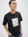 JORALMERIA FRONT TEE SS CREW NECK Schwarz L