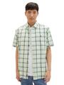 Kurzarmhemd mit Karomuster XL Regular Fit - Light Green Multicolor Check