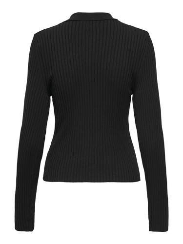 ONLELISA L/S RIB POLO RP KNT M Normal geschnitten - Black