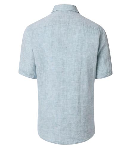 Leinenhemd M Casual Fit Short - Aqua Bis Petrol
