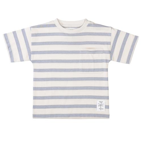 Kn.-T-Shirt, oversized 104/110 - Steel Blue Str.