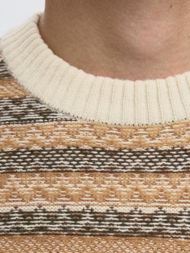 SLHREVY LS KNIT RELAXED JAC CREW NECK S Locker geschnitten - Egret