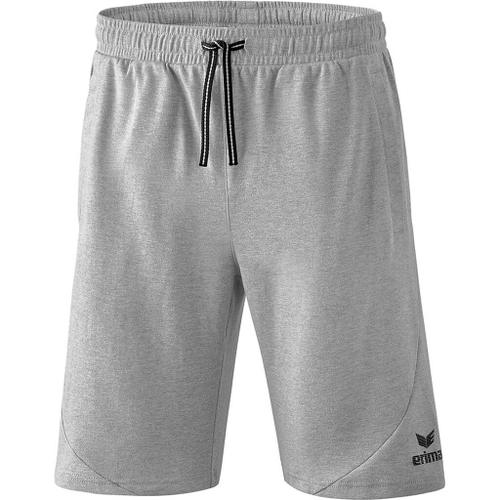 ERIMA Herren Essential Sweatshorts Hellgrau Melange/Schwarz XL