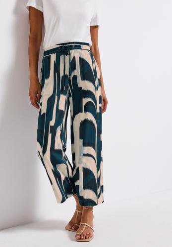Gemusterte Wide Leg Hose 36/7/8 Hosen - Tide Blue