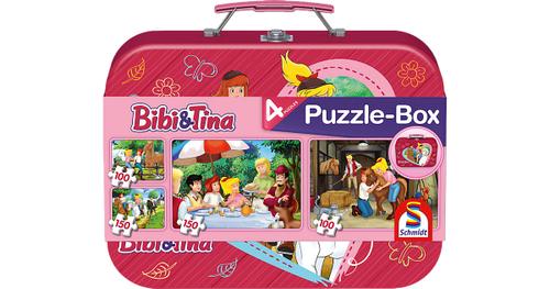 Schmidt Spiele - Puzzle - Bibi &amp; Tina Puzzle-Box - im Metallkoffer, 2 x 60 Teile , 2 x 100 Teile