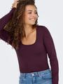 ONLEA L/S 2-WAY DEEP NECK TOP JRS NOOS M Normal geschnitten - Winetasting