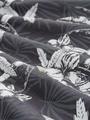Kurzarmhemd mit Palmenprint L Regular Fit - Grey White Tropical Print