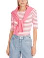 Ringel-T-Shirt aus Baumwoll-Ripp 36 - Bright Candy Pink