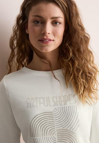 Shirt mit Schimmer-Print L - Vanilla White