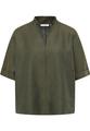 Linen Shirt Bluse Leinen Kurzarm 40/Kurzarm OVERSIZE FIT - Olive
