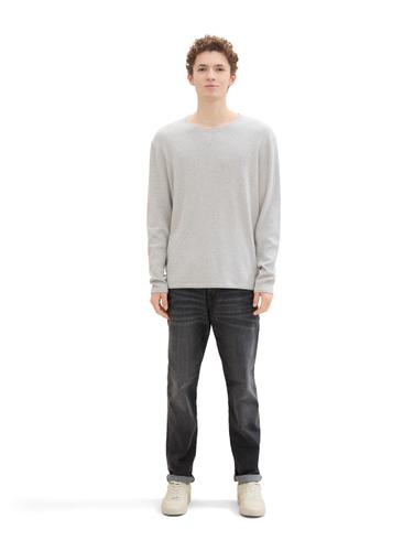 Strickpullover aus Baumwolle XXL Regular Fit - Light Stone Grey Melange