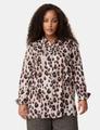 Bluse mit Leo-Print 52 Figurumspielend | Lässige Passform - Pearl Gemustert