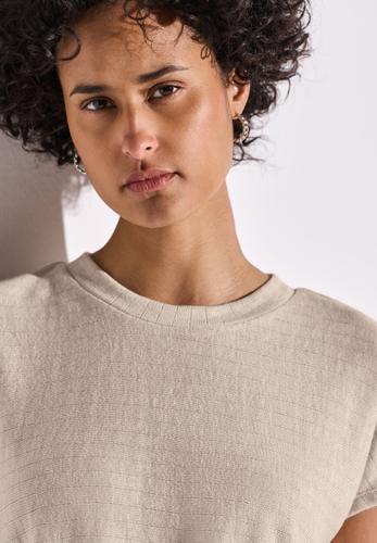 Shirt mit Streifenstruktur 36 - Moonstone Sand