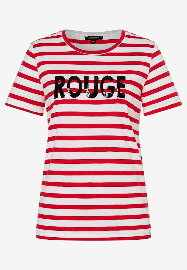 Streifenshirt mit Paillettenschrift Frühjahrs-Kollektion Rot 38