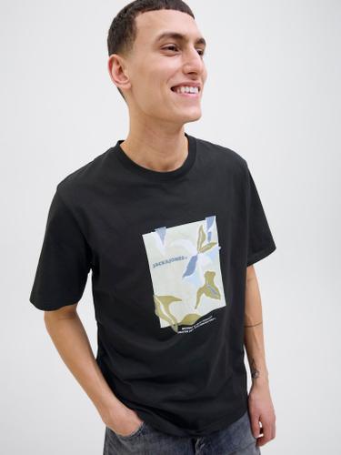 JORALMERIA FRONT TEE SS CREW NECK Schwarz L