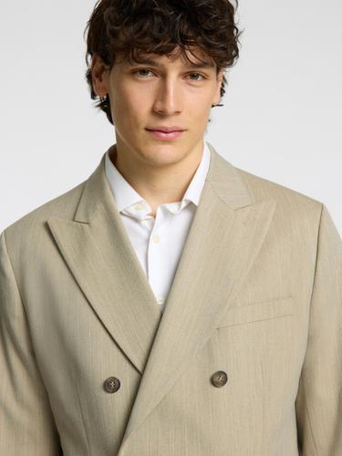 SLHSLIM-PETER SAND PINSTRIPE PEAK BLZ 54 Slim Fit - Sand