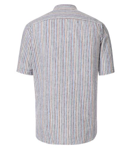 Leinenhemd L Casual Fit Short - Blau