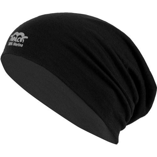 P.A.C. Herren Merino Beanie One Size in Schwarz