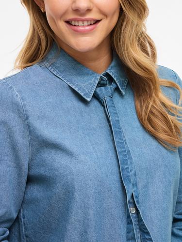 VICONGA L/S BOW DENIM SHIRT 36 Normal geschnitten - Light Blue Denim
