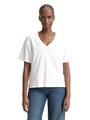 Boxy Fit T-Shirt mit V-Ausschnitt XL Boxy Fit - White