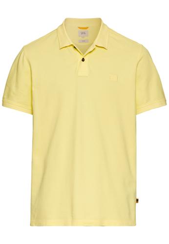 Kurzarm Poloshirt aus Baumwolle Gelb L