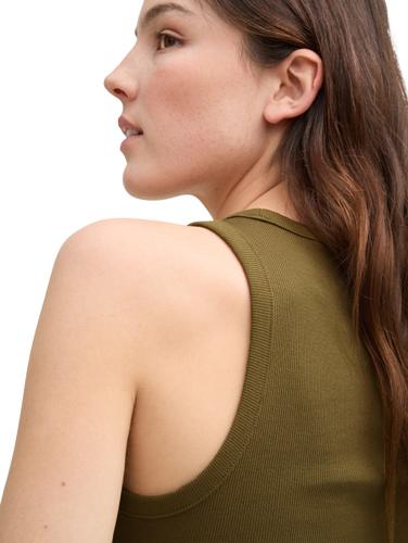 Top mit Rippstruktur M Slim Fit - Golden Olive Green