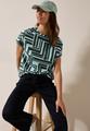 Print-Shirt mit Knopfdetail M - Slate Khaki