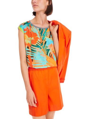 Plissierte Bluse "Rethink Together" 38 - Deep Hokkaido