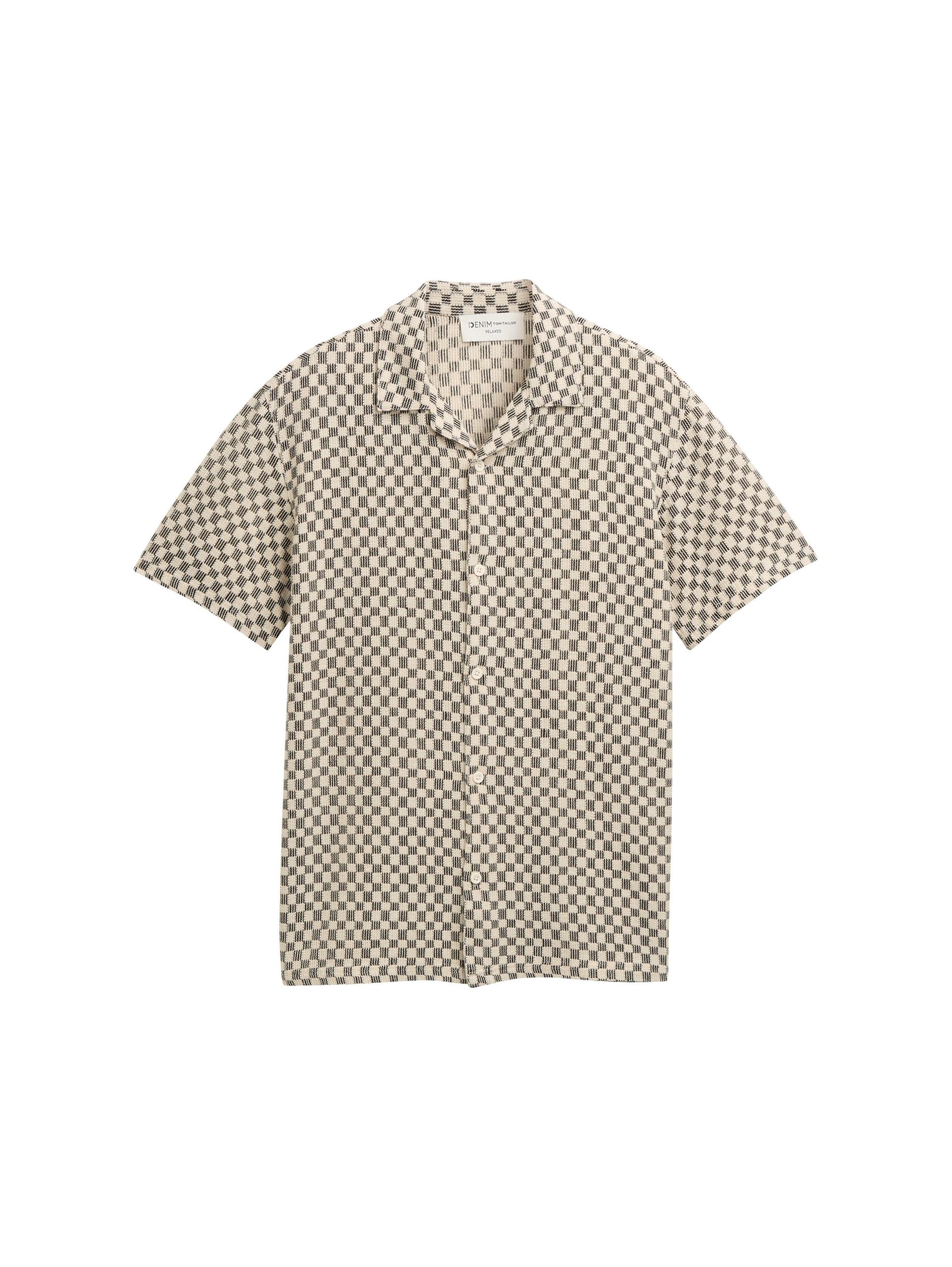 Kurzarmhemd mit Muster XL Relaxed Fit - Black White Check Design