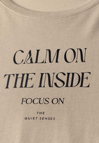 Softes Shirt mit Wording Beige 42