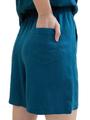 Bermuda mit Leinen 38 Loose Fit - Moss Blue