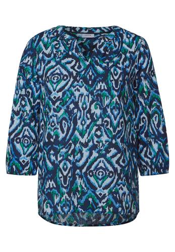 Bedruckte Baumwollbluse L - Universal Blue
