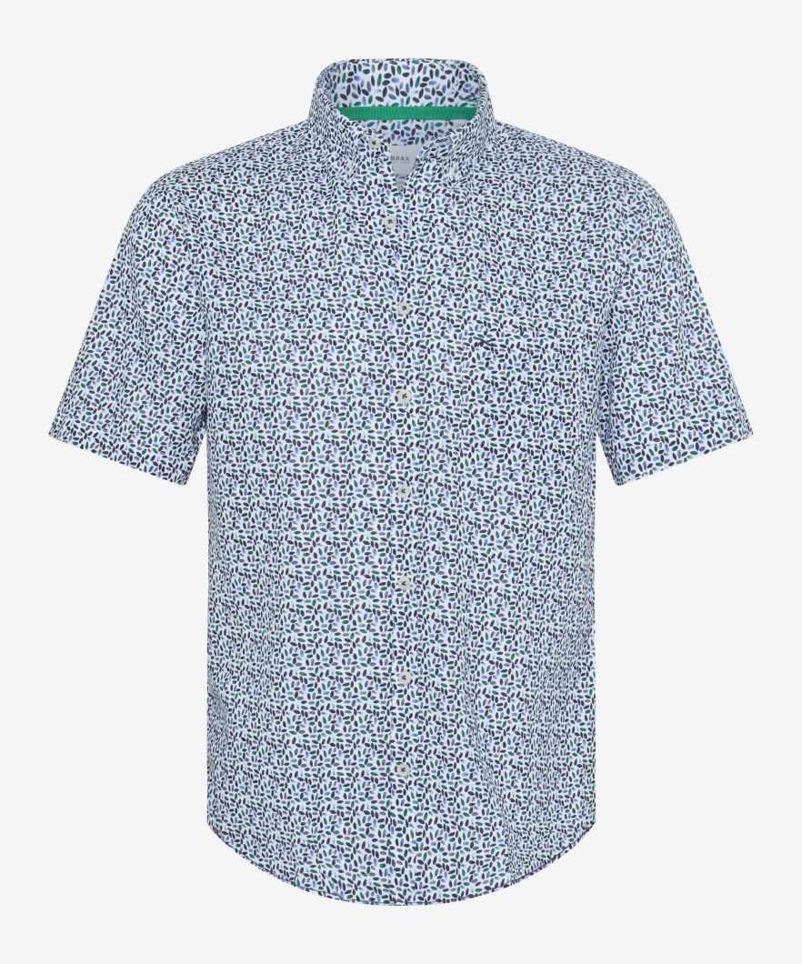 Style Dan L Herrenhemd, Halbarm, Button Down-Kragen, Durchgehende Knopfleiste, Modern Fit, Leicht taillierte Silhouette - Balance