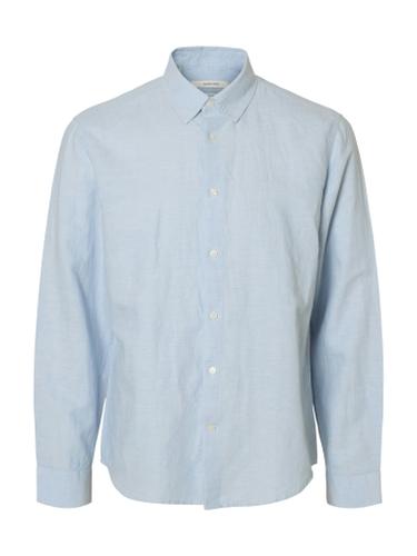 SLMREGCLAUS CLAY LINENBLEND LS SHT NOOS XL Normal geschnitten - Dusty Blue