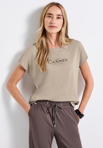 Shirt mit Folien-Wording 36 - Morning Beige