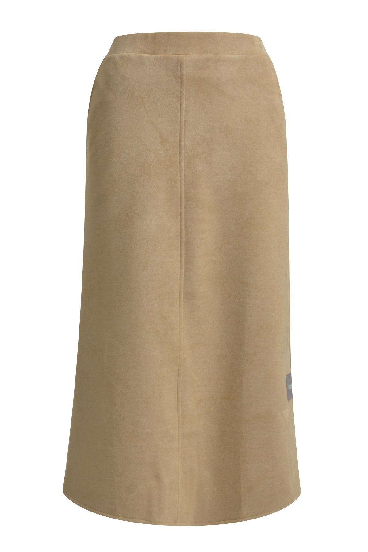 Fake Suede Skirt S - Camel