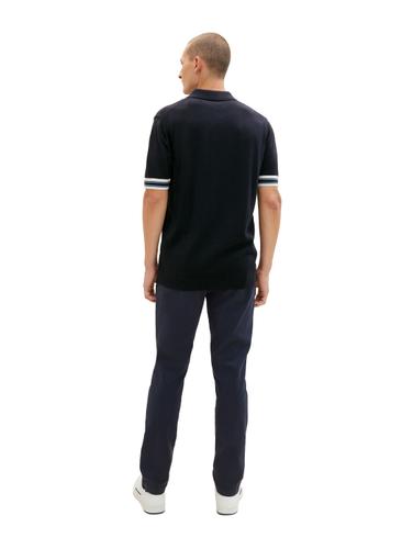 TTTRAVIS SLIM Chino Hose mit Gürtel 38/32 Slim Fit - Navy Zig Zag Structure