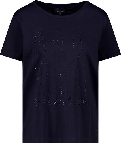 T-Shirt mit Strassschrift 42 - Deep Ocean