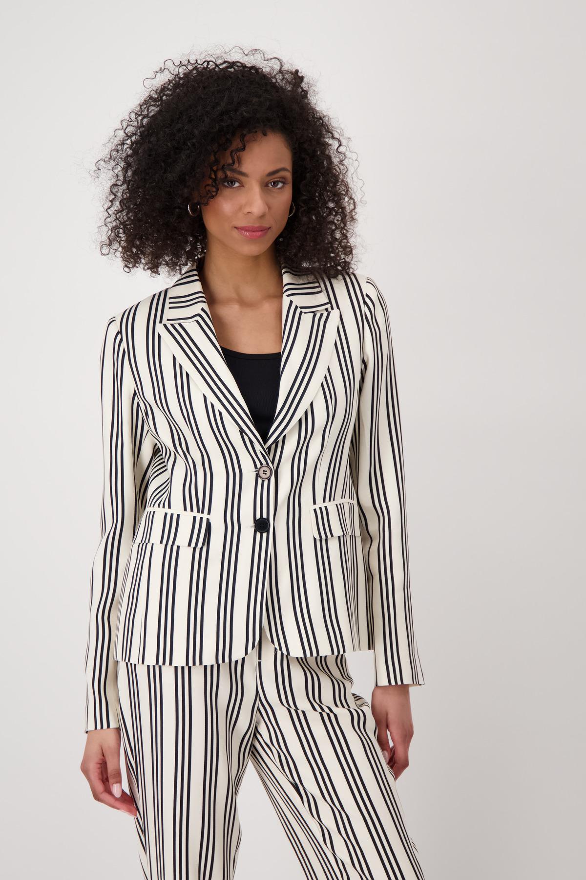 Blazer mit Streifen 36 - Schwarz Gemustert