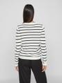 VIDALO O-NECK L/S STRIPE KNIT TOP- NOOS L Normal geschnitten - White Alyssum