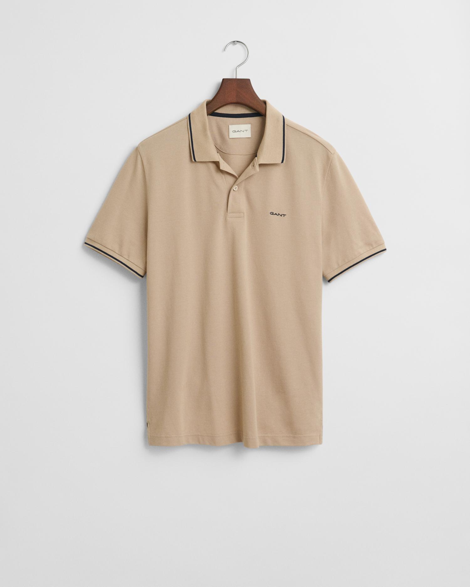Tipped Piqué Poloshirt XL - Dry Sand