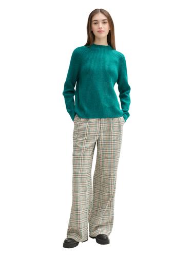 Strickpullover mit Stehkragen XL Regular Fit - Jade Green Melange