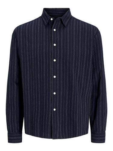 JORJAMES SPLIT STRIPE SHIRT LS L Locker geschnitten - Sky Captain
