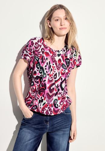 T-Shirt mit Ornament Print S - Bloomy Pink