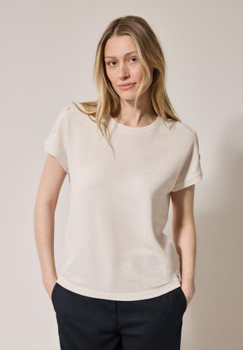 Strukturshirt mit Knöpfen L - Light Beige